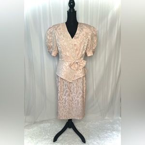 Vintage 80’s In The Mood Blush Pink suit; sz. 10 Dynasty Golden Girls Power Suit